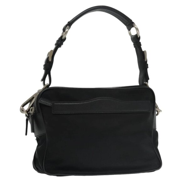 PRADA Shoulder Bag Nylon Black Silver BR2162 Auth mr669V - Picture 1 of 16